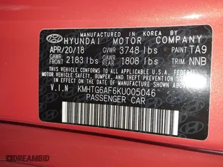 2019 Hyundai Veloster 2.0 with VIN KMHTG6AF6KU005046, listed as a IAAI auction lot 41073491 with 31,490 mi miles. Bid and sale history available at carsss.com. Image 9.