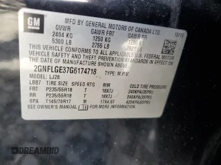 2016 Chevrolet Equinox LTZ z VIN 2GNFLGE37G6174718, wystawiony jako Copart lot #52518065 z przebiegiem 82 827 mil mil oraz Szkoda całkowita • Salvage title. Historia ofert i sprzedaży dostępna na DreamBid. Obrazek 15.
