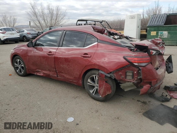 2020 Nissan Sentra SV with VIN 3N1AB8CV7LY269484, listed as a Copart auction lot 42855245 with 46,429 mi miles and Salvage Title. Bid and sale history available at carsss.com. Image 2.