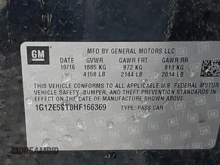 2017 Chevrolet Malibu LT with VIN 1G1ZE5ST0HF166369, listed as a IAAI auction lot 41887260 with 128,795 mi miles and . Bid and sale history available at DreamBid. Image 9.