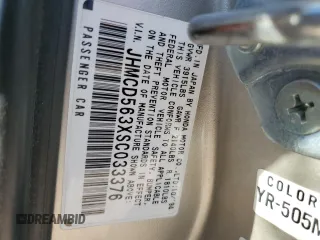 1995 Honda Accord LX with VIN JHMCD563XSC033376, listed as a Copart auction lot 73887924 with 129,069 mi miles and Salvage Title. Bid and sale history available at carsss.com. Image 12.