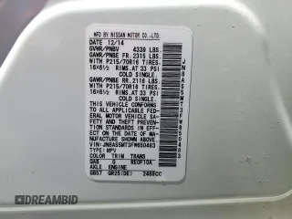 2015 Nissan Rogue S z VIN JN8AS5MT3FW650483, wystawiony jako Copart lot #56312985 z przebiegiem 164 269 mil mil oraz Szkody całkowita. Historia ofert i sprzedaży dostępna na DreamBid. Obrazek 13.