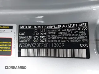 2006 Mercedes-Benz SLK 55 AMG with VIN WDBWK73F76F113039, listed as a IAAI auction lot 41982848 with 70,019 mi miles and . Bid and sale history available at DreamBid. Image 9.