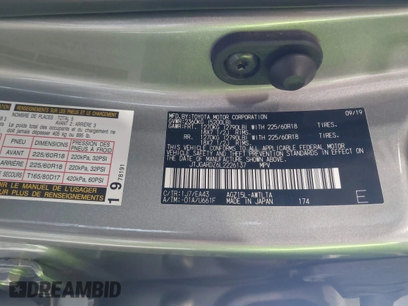 2020 Lexus NX 300 z VIN JTJGARDZ6L2226137, wystawiony jako IAAI lot #42621683 z przebiegiem 33 084 mil mil oraz . Historia ofert i sprzedaży dostępna na DreamBid. Obrazek 9.