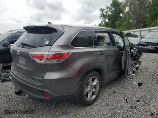 2015 Toyota Highlander Limited with VIN 5TDDKRFH8FS179004, listed as a Copart auction lot 52217125 with 156,334 mi miles and Salvage Title. Bid and sale history available at carsss.com. Image 3.