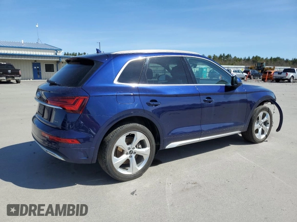 2021 Audi Q5 Premium Plus z VIN WA1BAAFY0M2136285, wystawiony jako Copart lot #52752555 z przebiegiem 22 970 mil mil oraz Szkoda całkowita • Salvage title. Historia ofert i sprzedaży dostępna na DreamBid. Obrazek 3.
