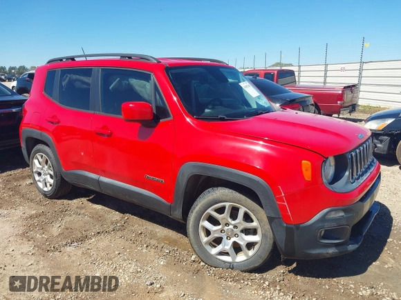 2016 Jeep Renegade Latitude with VIN ZACCJABT7GPD60460, listed as a IAAI auction lot 41805348 with 129,646 mi miles and . Bid and sale history available at carsss.com. Image 1.