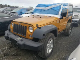 2014 Jeep Wrangler Sport with VIN 1C4AJWAG6EL315052, listed as a Copart auction lot 48494835 with 82,756 mi miles and Salvage Title. Bid and sale history available at carsss.com. Image 1.