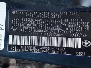 2014 Toyota Camry L with VIN 4T1BF1FK1EU473021, listed as a IAAI auction lot 41781634 with 234,171 mi miles. Bid and sale history available at carsss.com. Image 9.