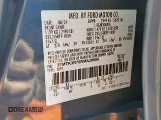 2024 Ford Mustang Mach-E Premium z VIN 3FMTK3R76RMA28805, wystawiony jako Copart lot #85936834 z przebiegiem 1 169 mil mil oraz Szkoda całkowita • Salvage title. Historia ofert i sprzedaży dostępna na DreamBid. Obrazek 12.