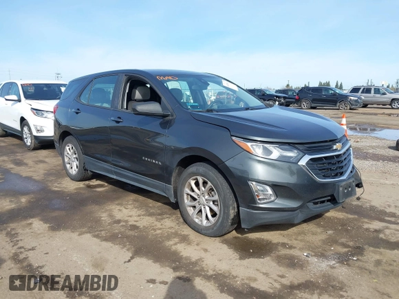 2020 Chevrolet Equinox LS with VIN 3GNAXHEV5LS519388, listed as a IAAI auction lot 41838631 with 128,907 mi miles. Bid and sale history available at carsss.com. Image 1.