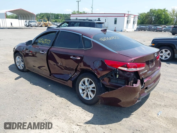 2018 Kia Optima LX with VIN 5XXGT4L32JG183016, listed as a IAAI auction lot 42560837 with 161,426 mi miles and . Bid and sale history available at DreamBid. Image 3.