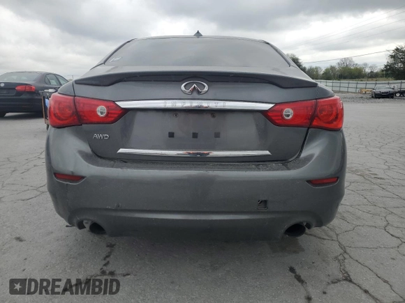 2015 Infiniti Q50 with VIN JN1BV7AR9FM420490, listed as a Copart auction lot 52794975 with 159,048 mi miles and Clean Title. Bid and sale history available at DreamBid. Image 6.