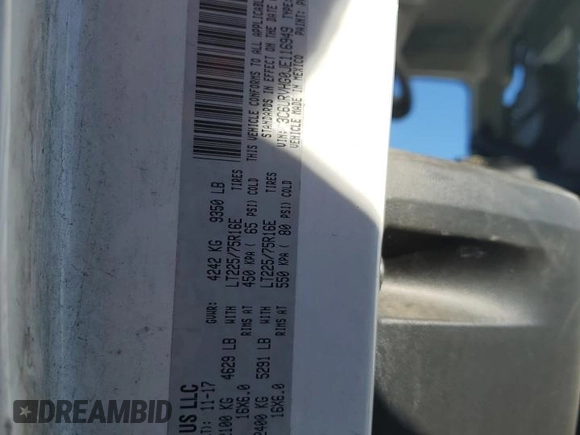 2018 Ram ProMaster Cargo with VIN 3C6URVHG0JE116949, listed as a Copart auction lot 79713714 with 156,081 mi miles and Clean Title. Bid and sale history available at DreamBid. Image 13.