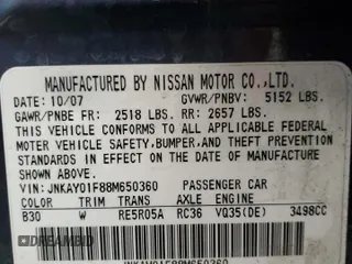 2008 Infiniti M с VIN JNKAY01F88M650360, выставлен на аукционе Copart как лот 48928295 с пробегом 123 091 миль миль и Чистый • Clean title. История ставок и продаж доступна на DreamBid. Изображение 13.