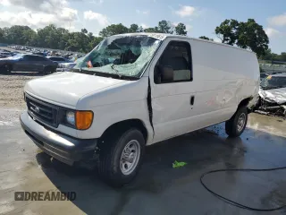 2007 Ford Econoline Cargo Commercial with VIN 1FTNE14W27DB39755, listed as a Copart auction lot 59115615 with Not provided miles and Salvage title. Bid and sale history available at DreamBid. Image 1.