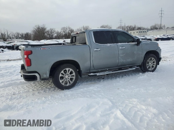2024 Chevrolet Silverado 1500 LTZ with VIN 1GCUDGEL1RZ104894, listed as a Copart auction lot 41590095 with 33,551 mi miles and Salvage Title. Bid and sale history available at DreamBid. Image 3.