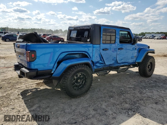 2020 Jeep Gladiator Overland with VIN 1C6HJTFG4LL162262, listed as a Copart auction lot 57261325 with 74,856 mi miles and Salvage title. Bid and sale history available at DreamBid. Image 3.