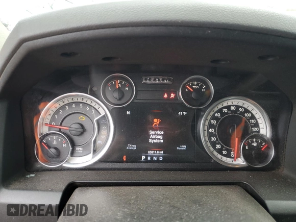 2016 Ram 1500 Big Horn z VIN 3C6RR7LTXGG214017, wystawiony jako Copart lot #51153575 z przebiegiem 63 811 mil mil oraz Szkoda całkowita • Salvage title. Historia ofert i sprzedaży dostępna na DreamBid. Obrazek 9.