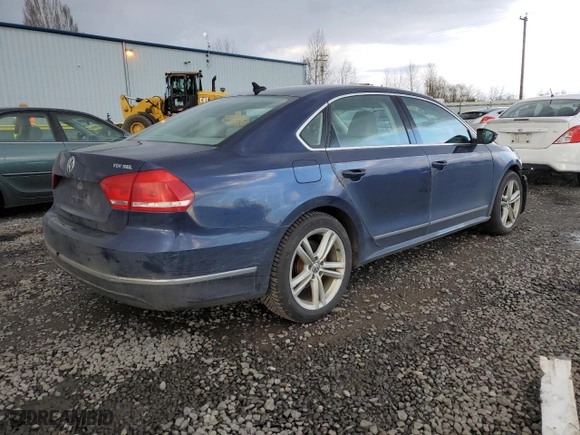 2012 Volkswagen Passat TDI SEL Premium with VIN 1VWCN7A32CC056957, listed as a Copart auction lot 44743885 with 259,063 mi miles and Salvage Title. Bid and sale history available at carsss.com. Image 3.