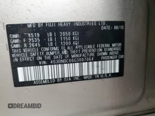 2016 Subaru Legacy Premium with VIN 4S3BNBC66G3007064, listed as a Copart auction lot 56737835 with 168,781 mi miles and Clean title. Bid and sale history available at DreamBid. Image 12.