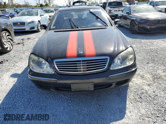2001 Mercedes-Benz S-Class with VIN WDBNG75J91A206360, listed as a Copart auction lot 44609455 with 0 mi miles and Salvage Title. Bid and sale history available at carsss.com. Image 5.