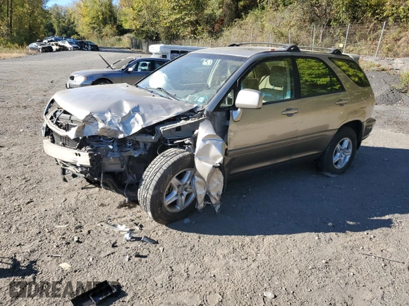2000 Lexus RX 300 with VIN JT6HF10U2Y0129838, listed as a Copart auction lot 75623734 with 177,325 mi miles and Salvage Title. Bid and sale history available at carsss.com. Image 1.