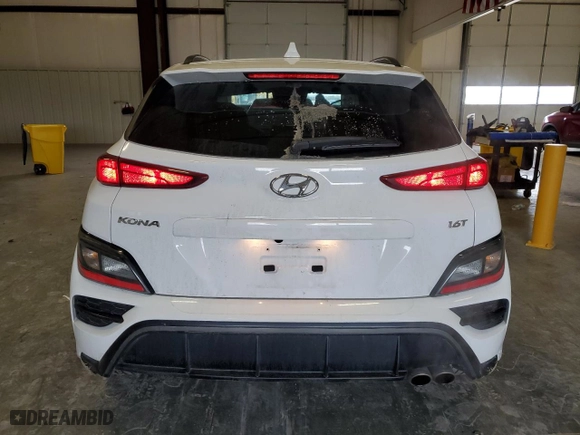 2022 Hyundai Kona N Line with VIN KM8K33A30NU773959, listed as a Copart auction lot 45729325 with 60,232 mi miles and Salvage Title. Bid and sale history available at carsss.com. Image 6.