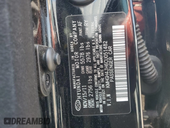 2012 Hyundai Equus Ultimate с VIN KMHGH4JH6CU051482, выставлен на аукционе Copart как лот 61741935 с пробегом 129 109 миль миль и Списание • Salvage title. История ставок и продаж доступна на DreamBid. Изображение 12.