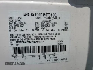 2022 Ford Edge Titanium with VIN 2FMPK4K92NBA96324, listed as a Copart auction lot 60516385 with Not provided miles and Salvage title. Bid and sale history available at DreamBid. Image 13.