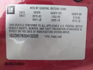 2008 Pontiac G6 GT with VIN 1G2ZH57N384132225, listed as a IAAI auction lot 42108854 with 218,666 mi miles and . Bid and sale history available at DreamBid. Image 9.