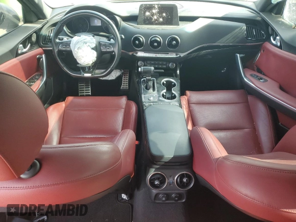 2020 Kia Stinger GT-Line with VIN KNAE15LA6L6083307, listed as a Copart auction lot 42766605 with 52,767 mi miles and Salvage Title. Bid and sale history available at DreamBid. Image 8.