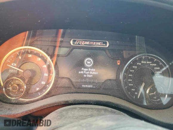 2020 Ram 1500 Rebel with VIN 1C6SRFLT0LN215917, listed as a Copart auction lot 58087705 with 69,683 mi miles and Salvage title. Bid and sale history available at DreamBid. Image 9.
