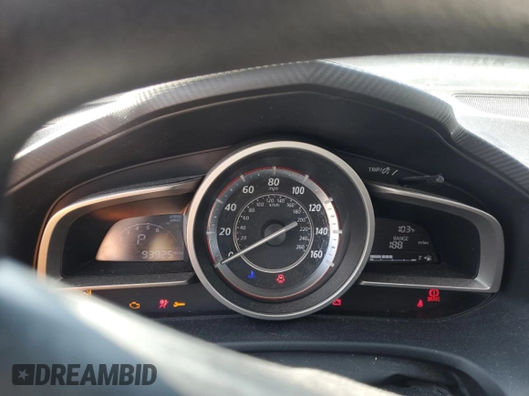 2015 Mazda 3 i Sport with VIN JM1BM1K75F1223408, listed as a Copart auction lot 54992705 with 93,925 mi miles and Salvage Title. Bid and sale history available at DreamBid. Image 9.