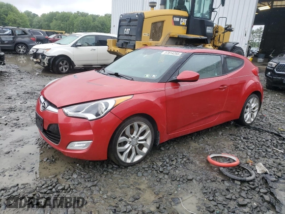 2013 Hyundai Veloster w/Gray Int z VIN KMHTC6AD0DU147454, wystawiony jako Copart lot #57814285 z przebiegiem 91 000 mil mil oraz Szkoda całkowita • Salvage title. Historia ofert i sprzedaży dostępna na DreamBid. Obrazek 1.