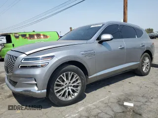 2021 Genesis GV80 with VIN KMUHB4SB5MU040802, listed as a Copart auction lot 71497074 with 45,321 mi miles and Salvage Title. Bid and sale history available at DreamBid. Image 1.