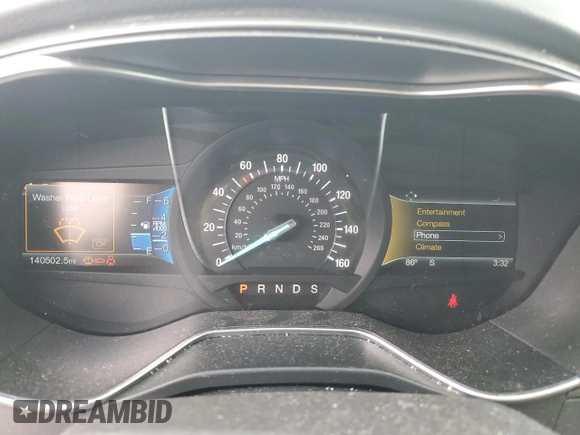 2016 Ford Fusion Titanium with VIN 3FA6P0K90GR180288, listed as a Copart auction lot 60218155 with 140,502 mi miles and Salvage title. Bid and sale history available at DreamBid. Image 9.