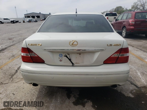 2005 Lexus LS 430 with VIN JTHBN36F250182474, listed as a Copart auction lot 54141425 with 177,907 mi miles and Salvage Title. Bid and sale history available at carsss.com. Image 6.