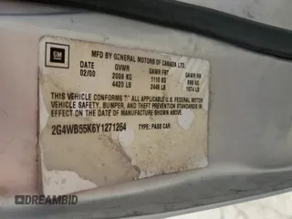 2000 Buick Regal LS с VIN 2G4WB55K6Y1271264, выставлен на аукционе Copart как лот 57954585 с пробегом 108 048 миль миль и Списание • Salvage title. История ставок и продаж доступна на DreamBid. Изображение 12.