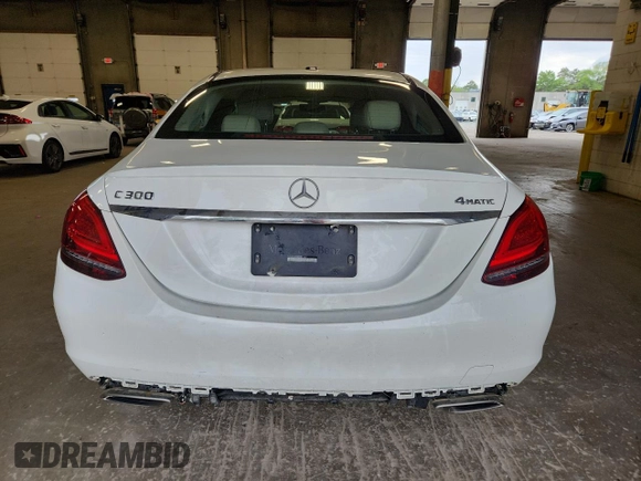 2019 Mercedes-Benz C 300 with VIN 55SWF8EB4KU301052, listed as a Copart auction lot 58484355 with 52,917 mi miles and Salvage title. Bid and sale history available at DreamBid. Image 6.