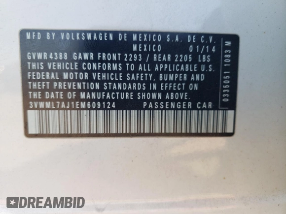 2014 Volkswagen Jetta SportWagen TDI w/Sunroof with VIN 3VWML7AJ1EM609124, listed as a Copart auction lot 76565664 with 174,180 mi miles and Salvage Title. Bid and sale history available at carsss.com. Image 12.