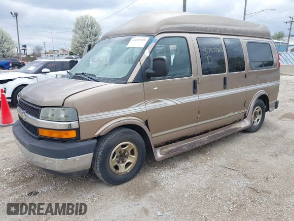 2003 Chevrolet Express Cargo YF7 Upfitter z VIN 1GBFG15T631192686, wystawiony jako IAAI lot #42097135 z przebiegiem 124 227 mil mil oraz . Historia ofert i sprzedaży dostępna na DreamBid. Obrazek 2.