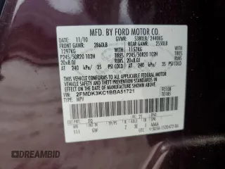 2011 Ford Edge Limited z VIN 2FMDK3KC1BBA51721, wystawiony jako Copart lot #54896375 z przebiegiem 175 564 mil mil oraz Szkoda całkowita • Salvage title. Historia ofert i sprzedaży dostępna na DreamBid. Obrazek 13.