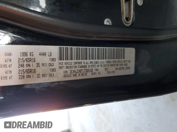 2018 Jeep Compass Sport with VIN 3C4NJCAB7JT369169, listed as a Copart auction lot 62609335 with 148,398 mi miles and Salvage title. Bid and sale history available at DreamBid. Image 13.