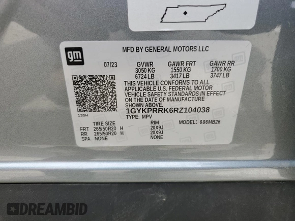 2024 Cadillac LYRIQ Luxury z VIN 1GYKPRRK6RZ104038, wystawiony jako Copart lot #51623145 z przebiegiem Nie podano mil oraz Szkoda całkowita • Salvage title. Historia ofert i sprzedaży dostępna na DreamBid. Obrazek 13.