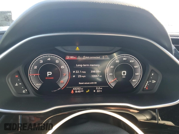 2019 Audi Q3 S line Premium Plus with VIN WA1EECF37K1082746, listed as a Copart auction lot 86808884 with 43,252 mi miles and Salvage Title. Bid and sale history available at carsss.com. Image 9.