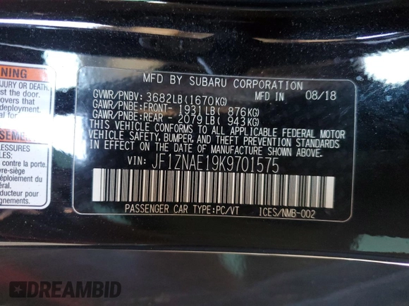 2019 Toyota 86 GT z VIN JF1ZNAE19K9701575, wystawiony jako Copart lot #55909595 z przebiegiem 45 739 mil mil oraz Szkoda całkowita • Salvage title. Historia ofert i sprzedaży dostępna na DreamBid. Obrazek 12.