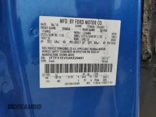 2010 Ford F-150 XL с VIN 1FTFX1EVXAKE29491, выставлен на аукционе Copart как лот 60683095 с пробегом Не указан миль и На запчасти • Non repairable. История ставок и продаж доступна на DreamBid. Изображение 12.