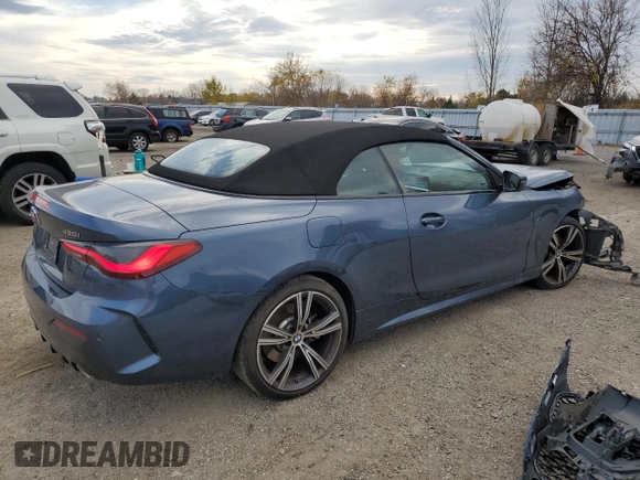 2023 BMW 4 Series 430i with VIN WBA23AT05PCM59628, listed as a Copart auction lot 78286804 with 28,939 mi miles and Salvage Title. Bid and sale history available at carsss.com. Image 3.
