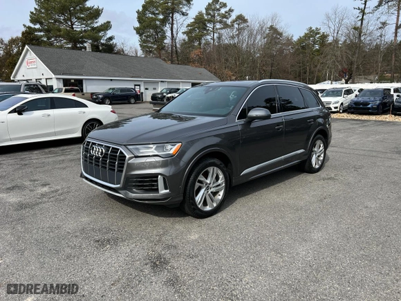 2021 Audi Q7 Premium with VIN WA1AXAF70MD033857, listed as a Copart auction lot 46061494 with 62,943 mi miles. Bid and sale history available at carsss.com. Image 1.